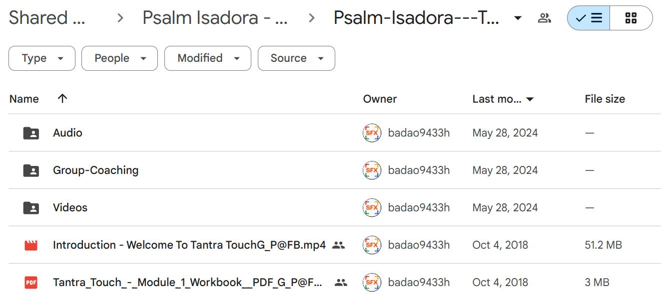 Psalm Isadora course 