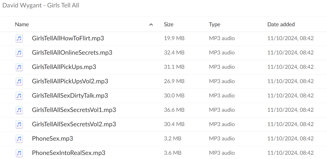 Download David Wygant Girls Tell All